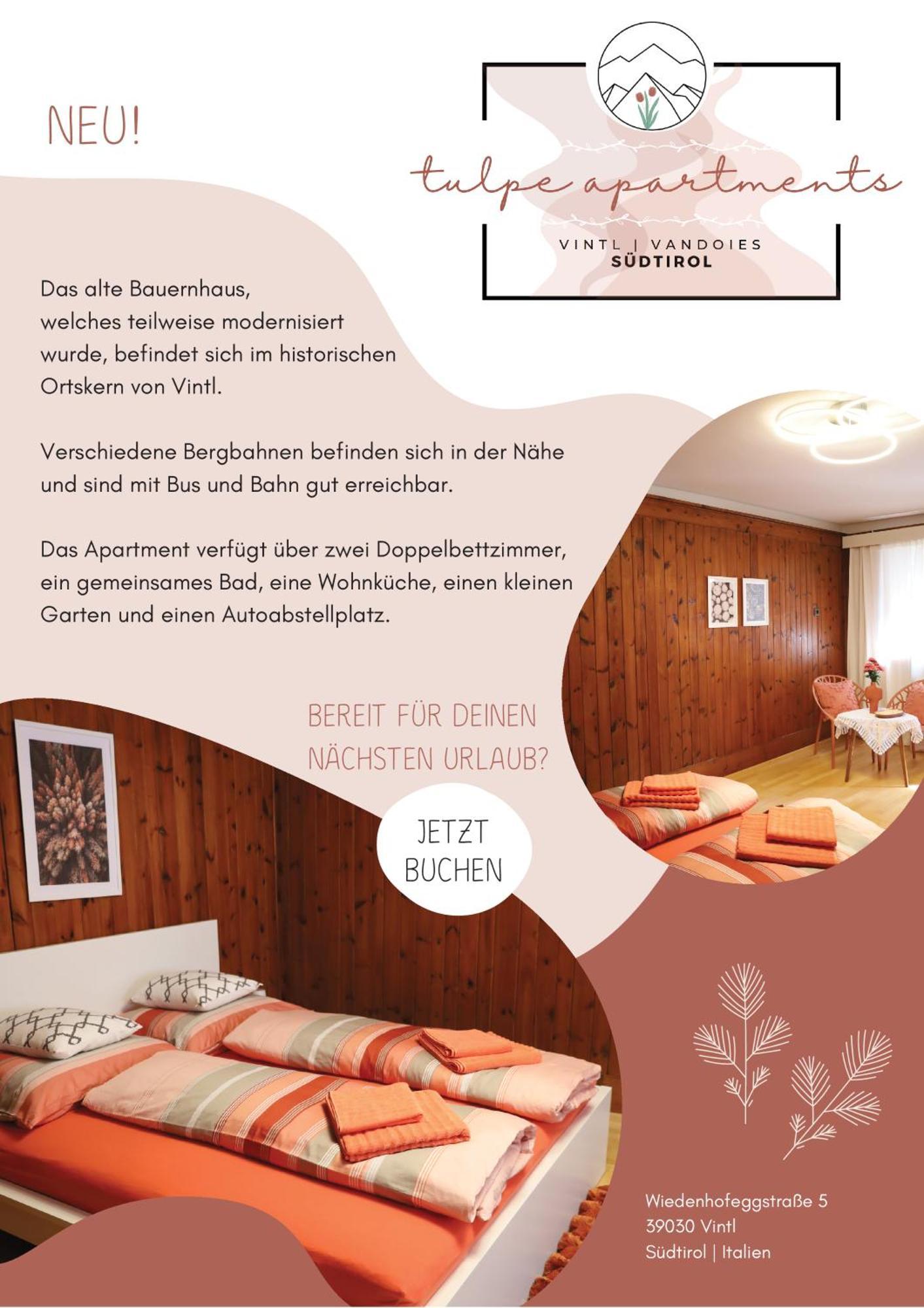 Tulpe Apartments Vandoies di Sotto  Εξωτερικό φωτογραφία